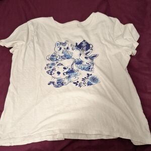 Cute animals with tea t-shirt